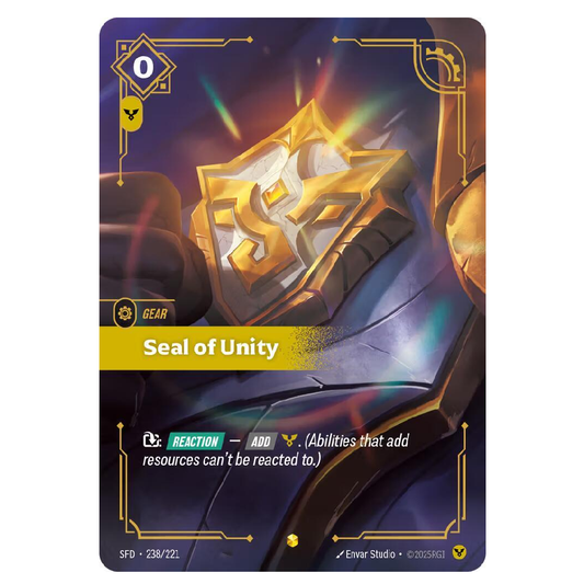 Seal of Unity (Overnumbered) - SFD 238/221 - Showcase - 1st Edition