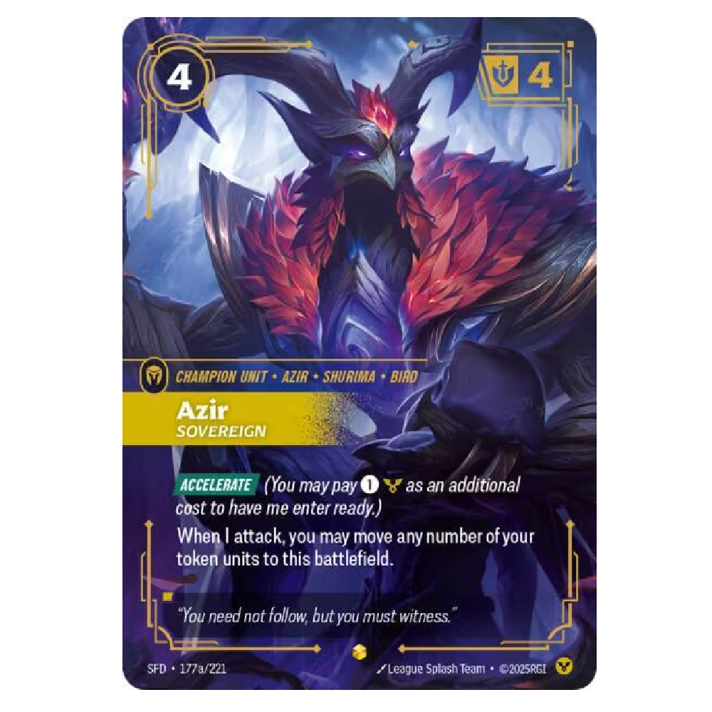 Azir Sovereign (Alt Art) - SFD 177a/221 - Showcase - 1st Edition