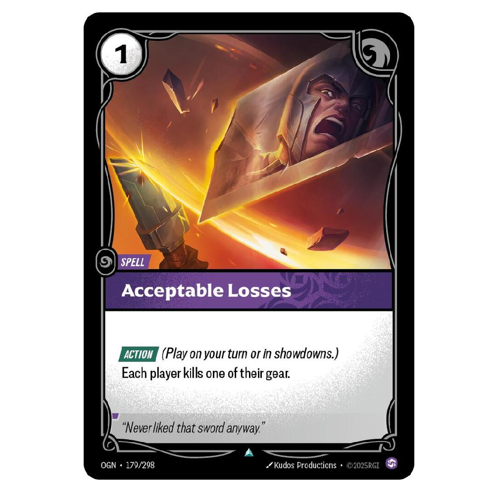 Acceptable Losses - OGN 179/298 - Uncommon - 1st Edition