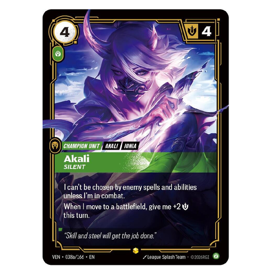 Akali Silent (Alt Art) - VEN 038a/166 - Showcase - 1st Edition