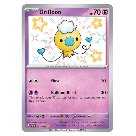 Drifloon - PAF 155/091 - Shiny Rare - 1st Edition
