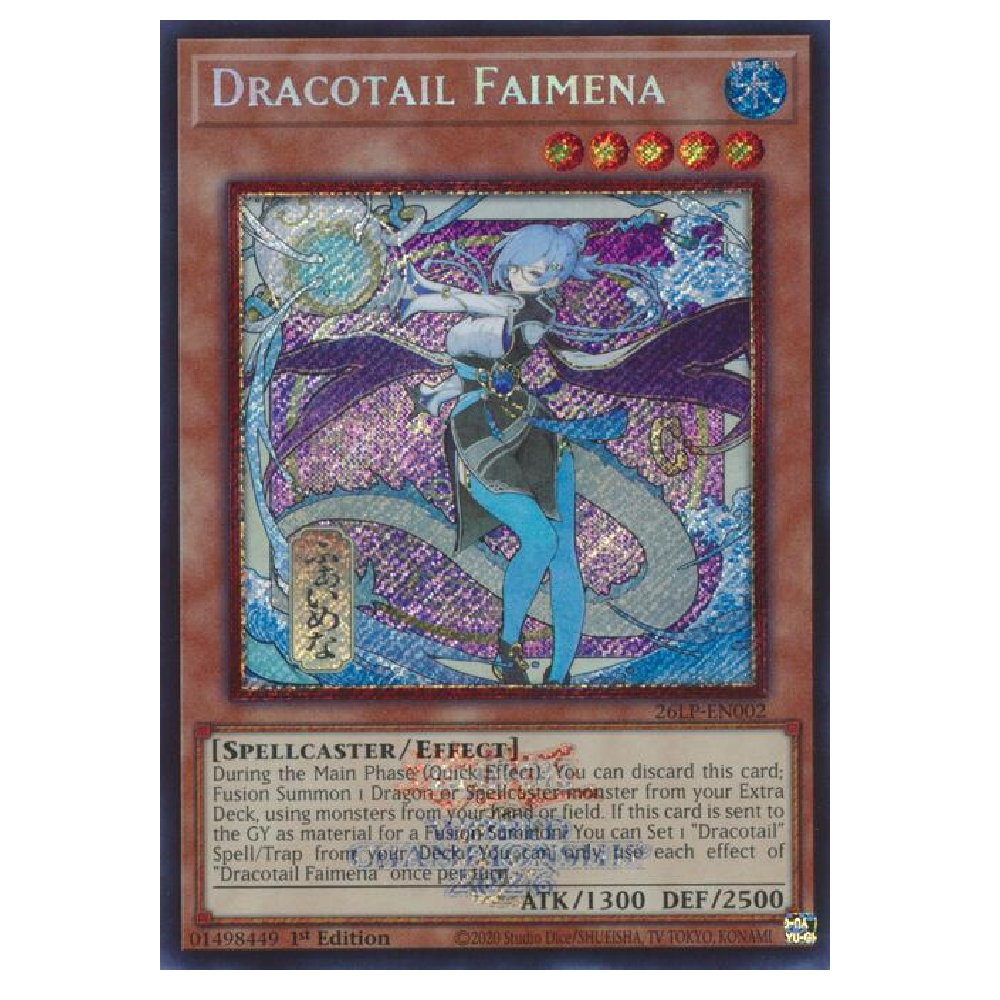 Dracotail Faimena (Emblazoned Alt Art) - 26LP-EN002 - Secret Rare - 1st Edition