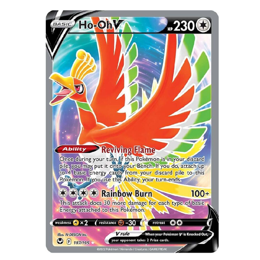 Ho-Oh V (Full Art) - 187/195 - Ultra Rare - 1st Edition