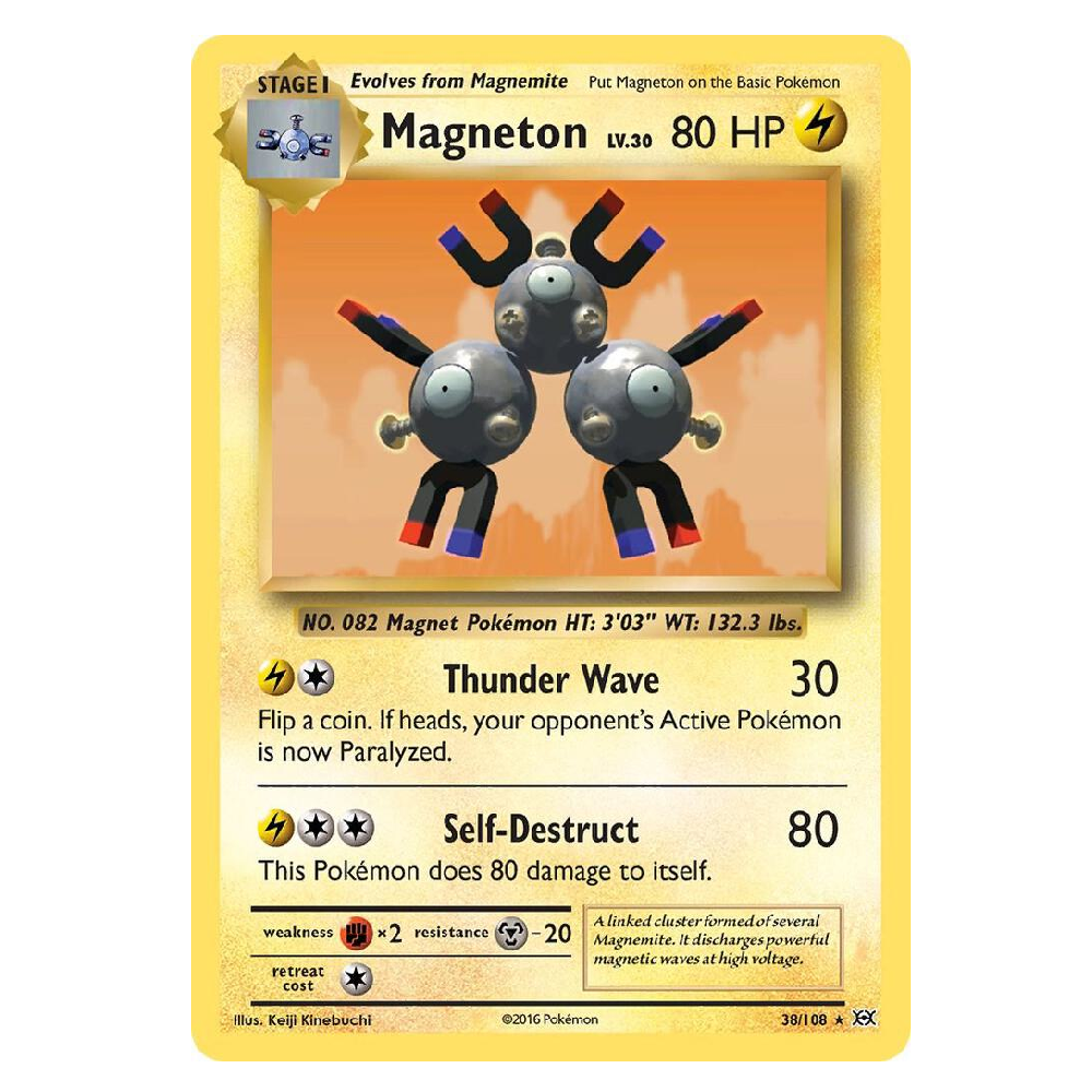 Magneton (Reverse Holofoil) - 38/108 - Holo Rare - 1st Edition