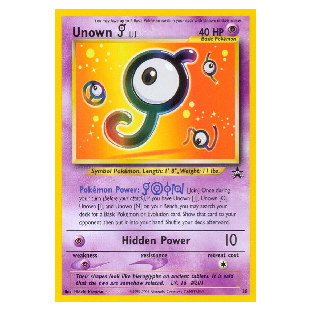 Unown J - 38/53 - Promo - 1st Edition