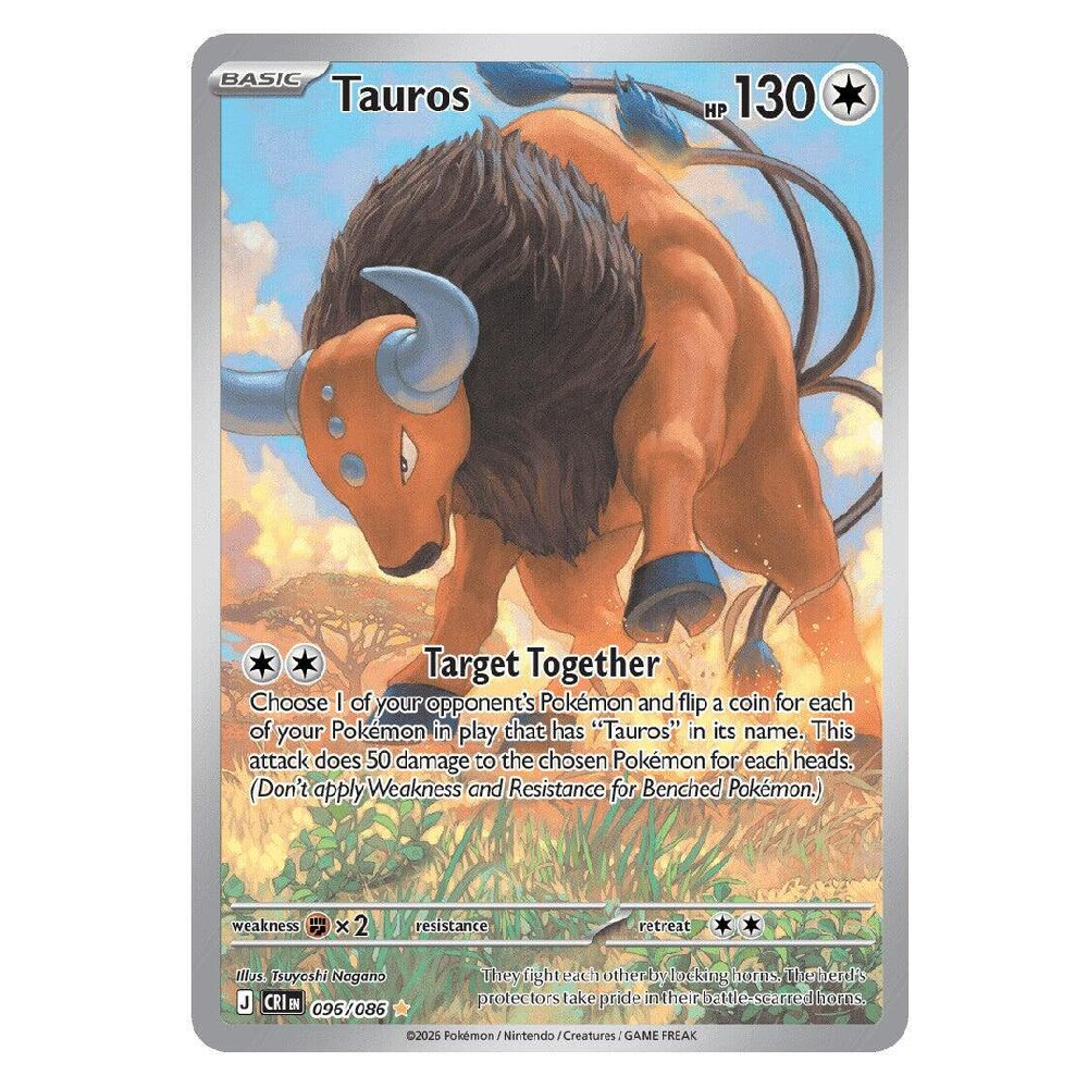 Tauros - CRI 096/086 - Illustration Rare - 1st Edition