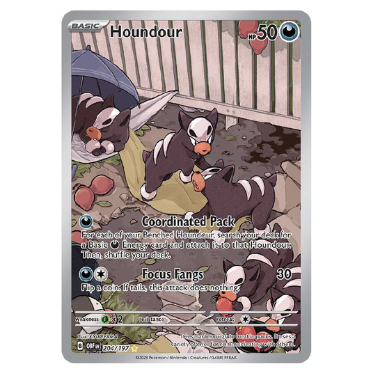 Houndour - OBF 204/197 - Illustration Rare - 1st Edition