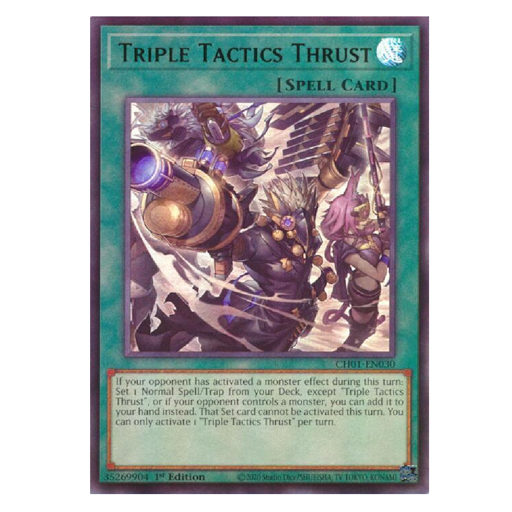 Triple Tactics Thrust - CH01-EN030 - Ultra Rare - 1st Edition