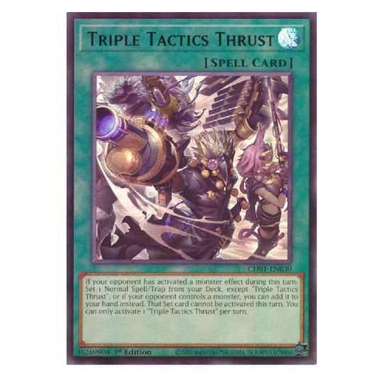 Triple Tactics Thrust - CH01-EN030 - Ultra Rare - 1st Edition