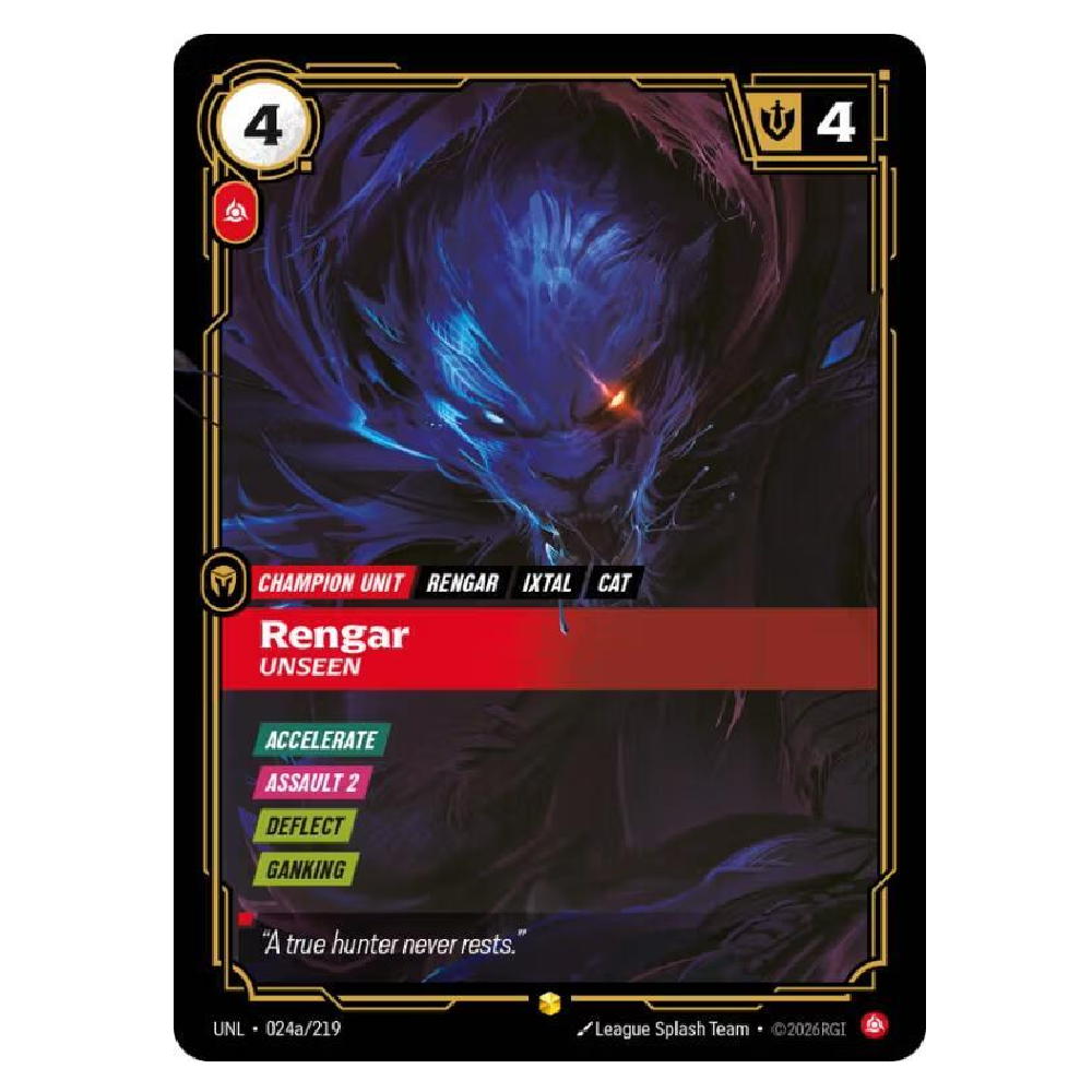 Rengar Unseen (Alt Art) - UNL 024a/219 - Showcase - 1st Edition