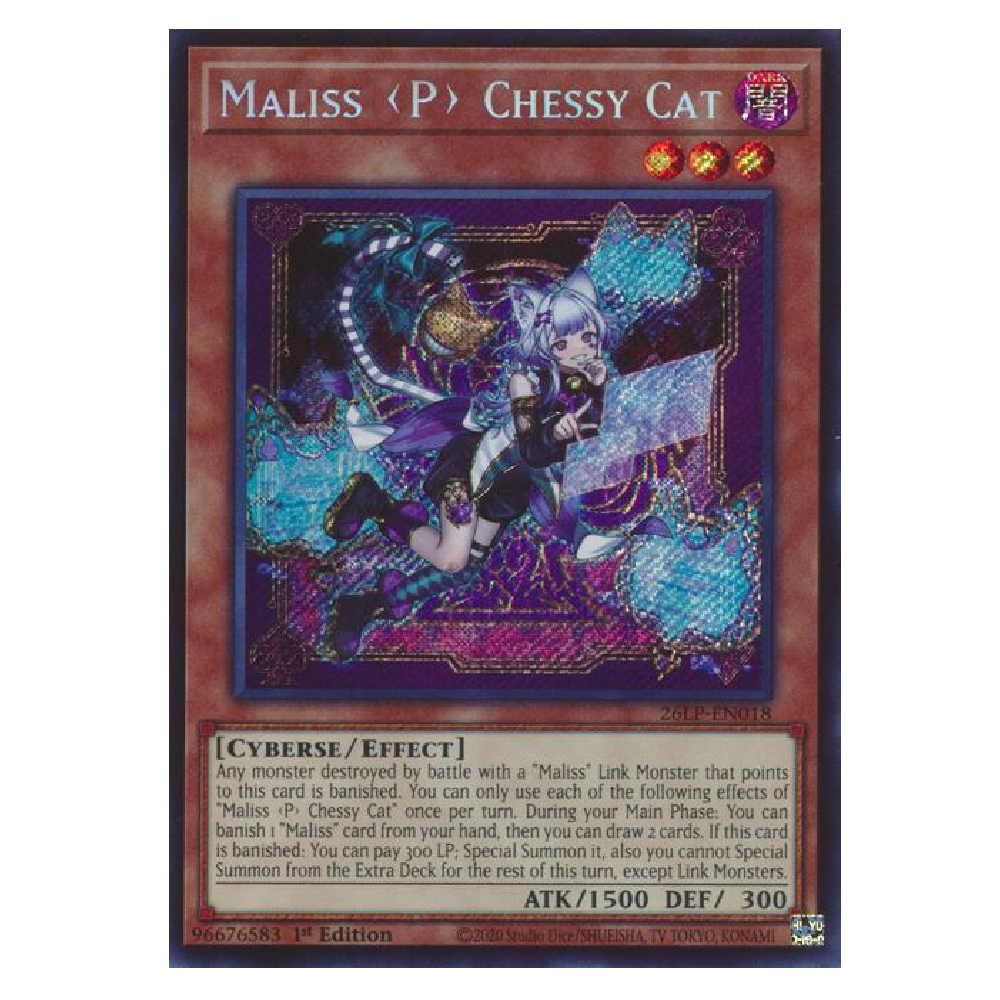 Maliss <P> Cheesy Cat - 26LP-EN018 - Secret Rare - 1st Edition