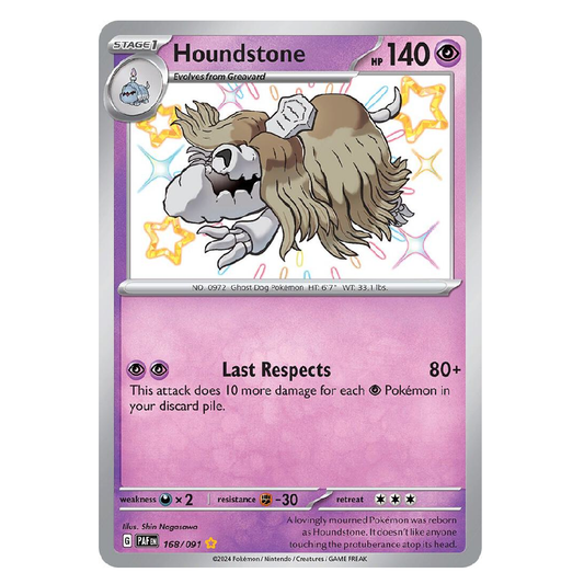 Houndstone - PAF 168/091 - Shiny Holo Rare - 1st Edition