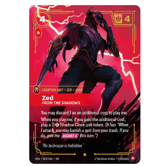Zed From the Shadows - VEN 023/166 - Epic - 1st Edition