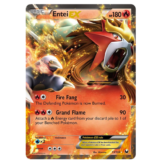 Entei EX - 13/108 - Ultra Rare - 1st Edition