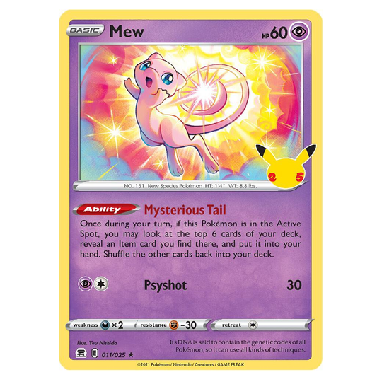 Mew (Celebrations) - 011/025 - Holo Rare - 1st Edition