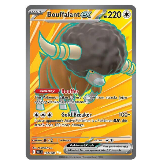 Bouffalant ex - WHT 162/086 - Ultra Rare - 1st