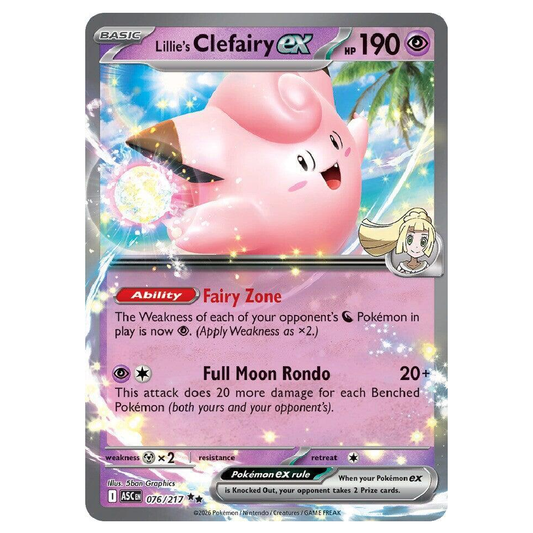 Lillie's Clefairy ex - ASC 076/217 - Double Rare - 1st Edition