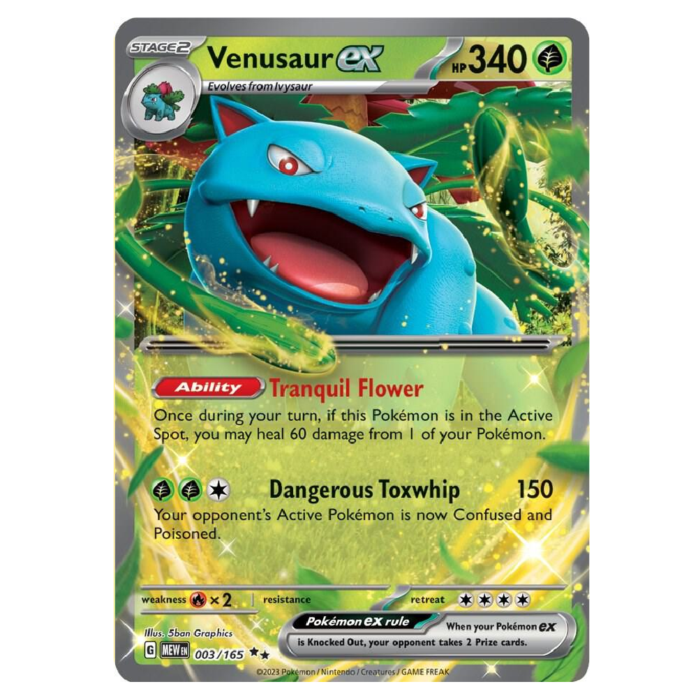 Venusaur ex - MEW 003/165 - Double Rare - 1st Edition