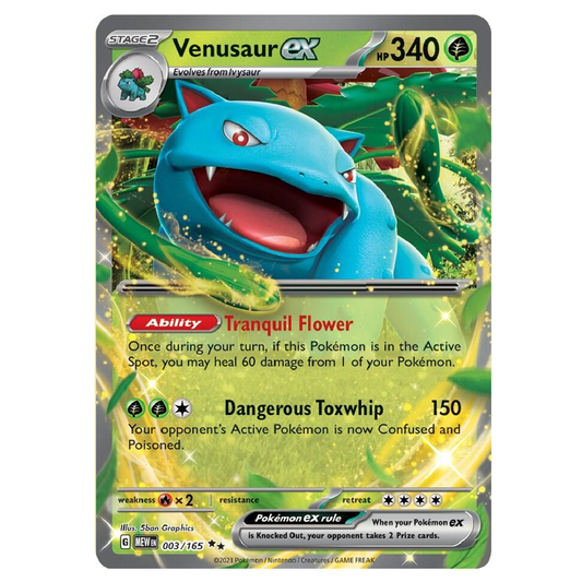 Venusaur ex - MEW 003/165 - Double Rare - 1st Edition