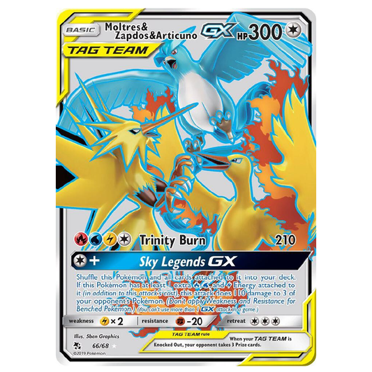 Moltres & Zapdos & Articuno GX- 66/68 - Ultra Rare - 1st