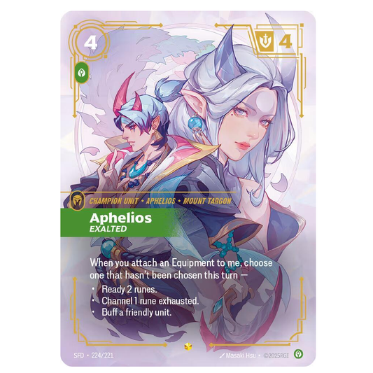 Aphelios Exalted (Overnumbered) - SFD 224/221 - Showcase - 1st Edition