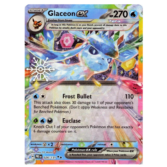 Glaceon ex (Holiday Calendar) - 026/131 - Double Rare - 1st Edition