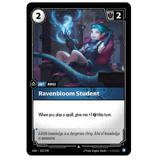 Ravenbloom Student (Foil) - OGN 103/298 - Uncommon - 1st Edition