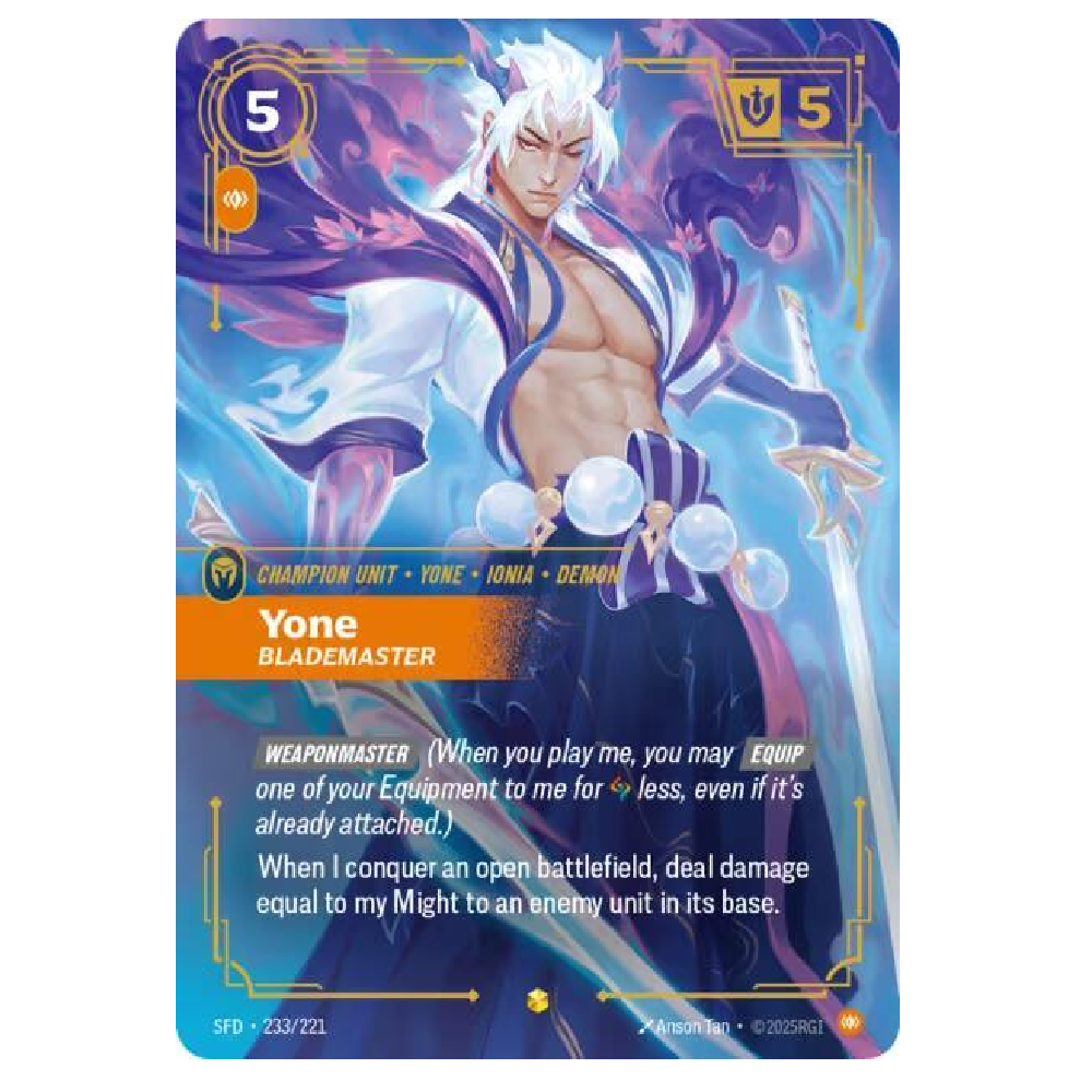 Yone Blademaster (Overnumbered) - SFD 233/221 - Showcase - 1st Edition