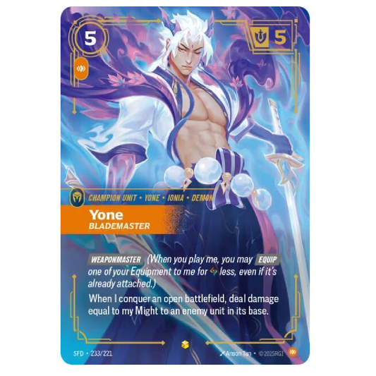 Yone Blademaster (Overnumbered) - SFD 233/221 - Showcase - 1st Edition