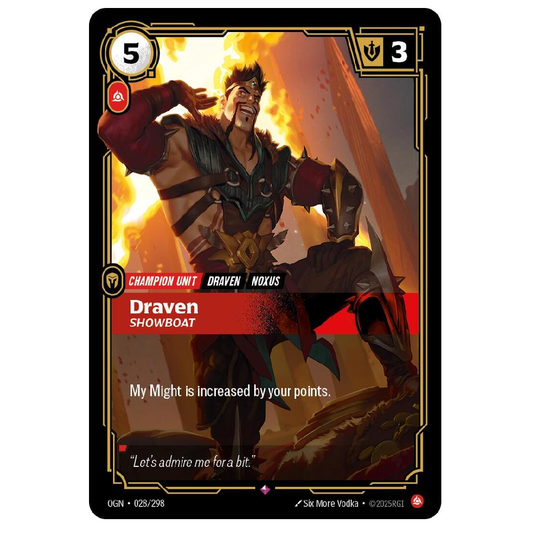 Draven Showboat - OGN 028/298 - Rare - 1st Edition
