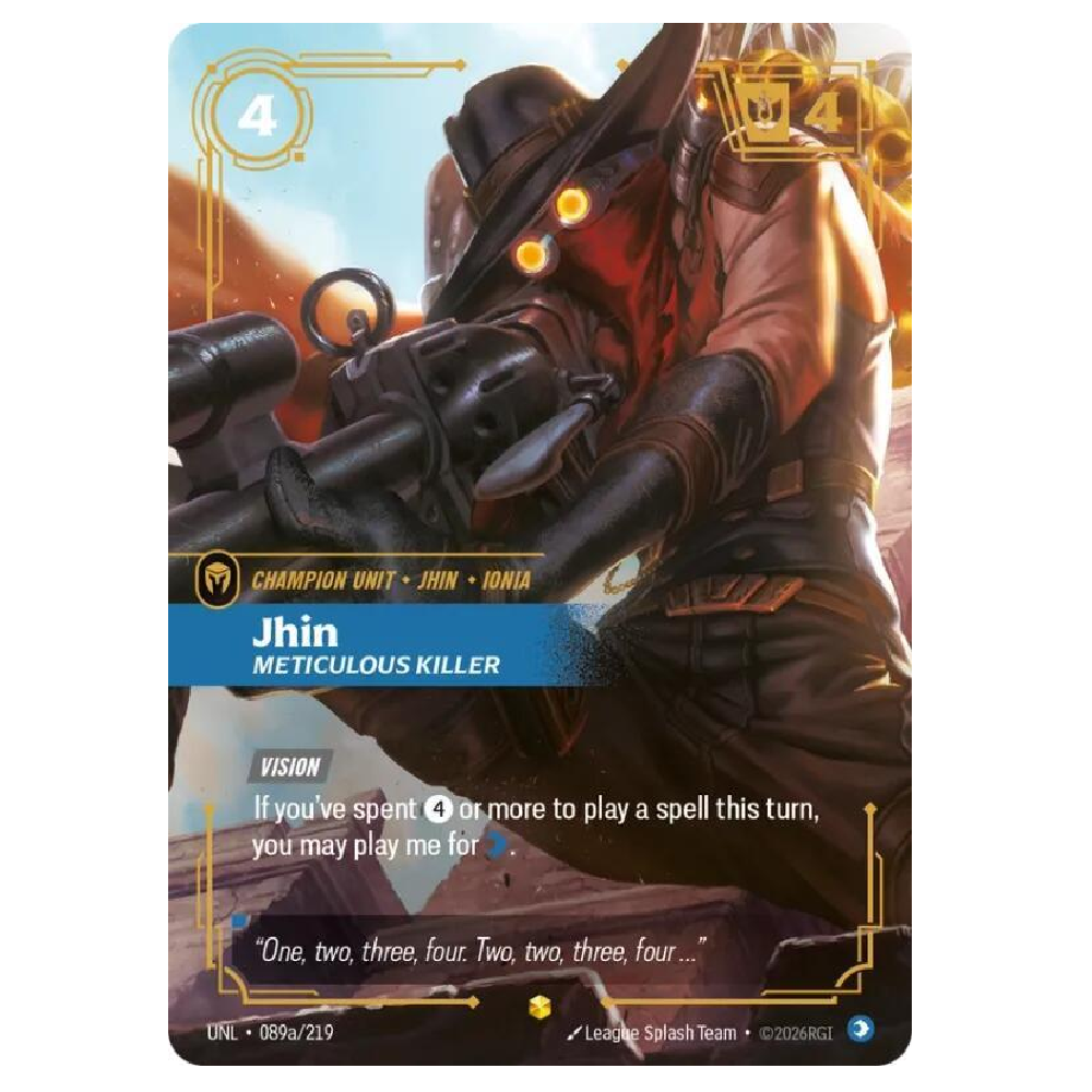 Jhin Meticulous Killer (Alt Art) - UNL 89a/219 - Showcase - 1st Edition