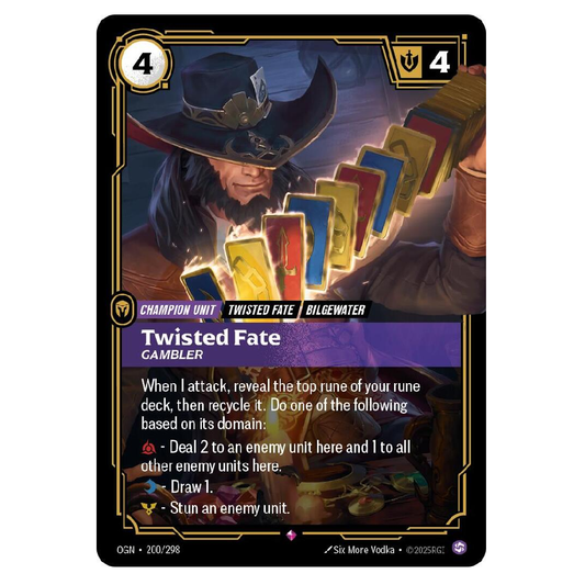 Twisted Fate Gambler - OGN 200/298 - Rare - 1st Edition