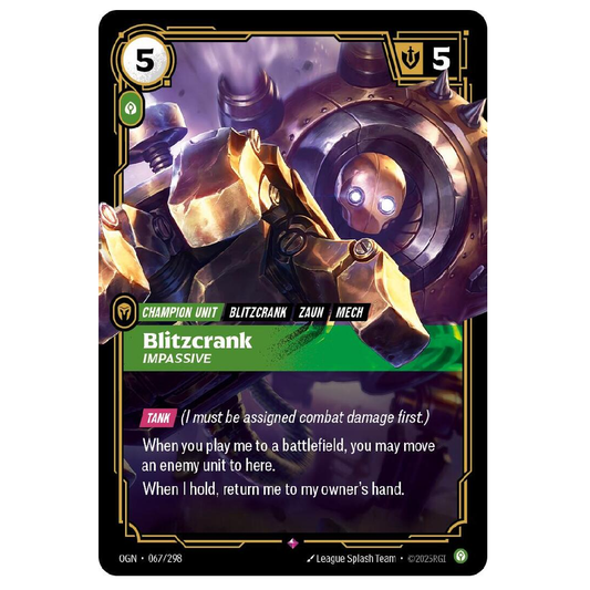 Blitzcrank Impassive - OGN 067/298 - Rare - 1st Edition