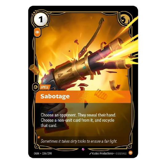 Sabotage - OGN 156/298 - Rare - 1st Edition