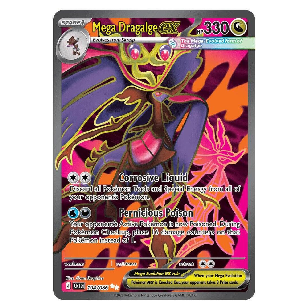 Mega Dragalge ex - CRI 104/086 - Ultra Rare - 1st Edition