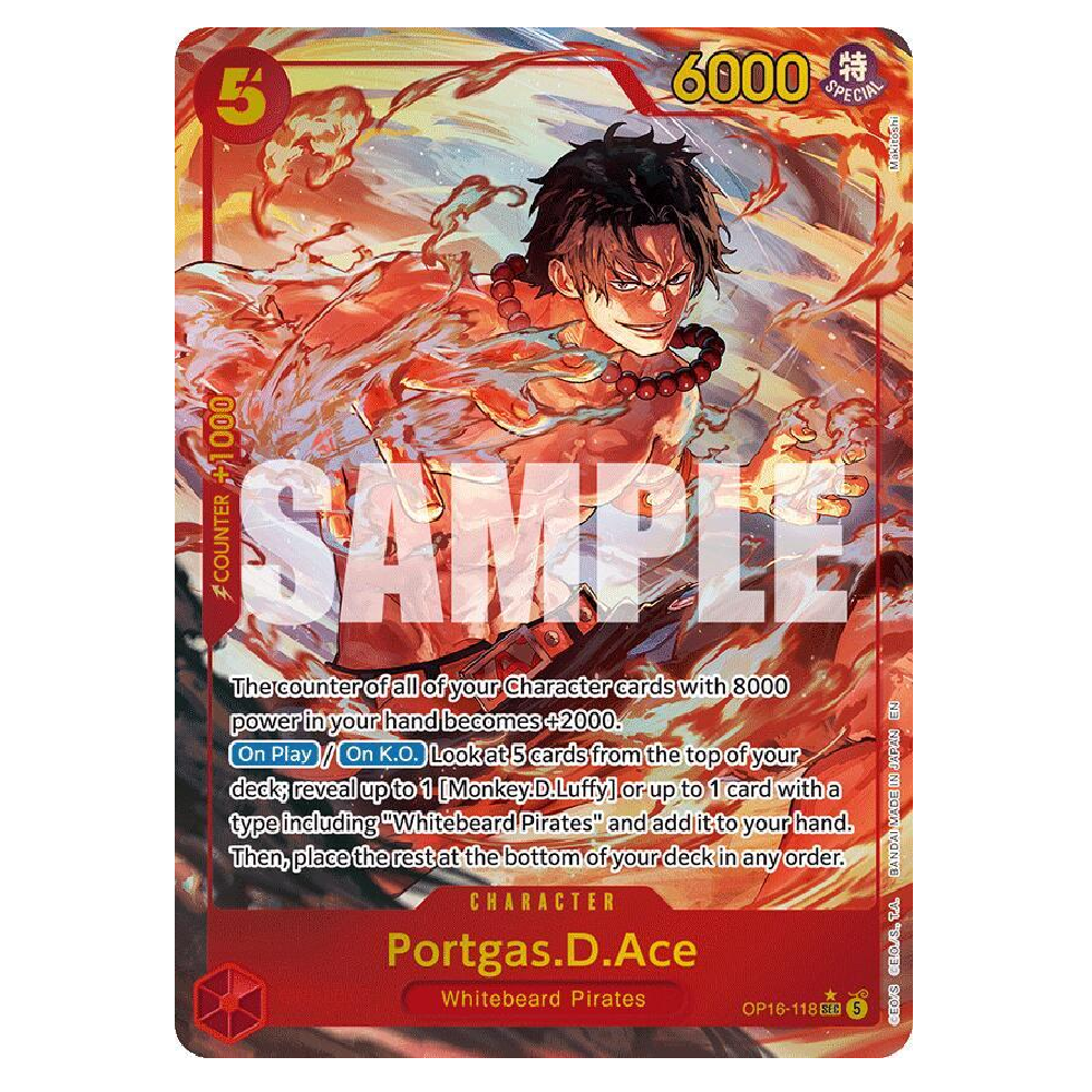 Portgas.D.Ace (Alt Art) - OP16-118 - SEC - 1st Edition