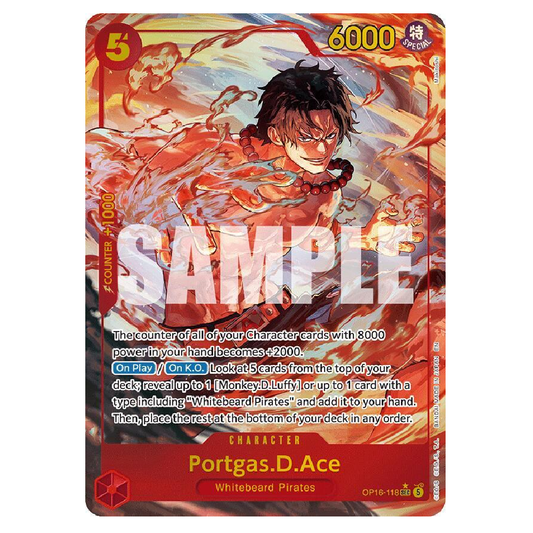 Portgas.D.Ace (Alt Art) - OP16-118 - SEC - 1st Edition