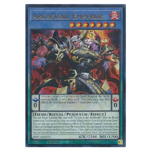 Archfiend Emperor  - BPRO-EN031 - Ultra Rare - 1st Edition