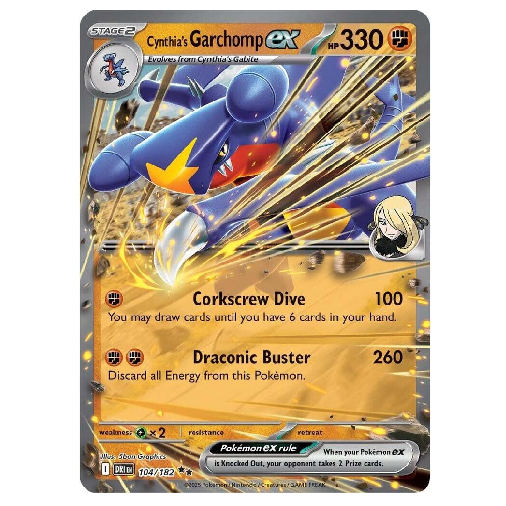 Cynthia's Garchomp ex - DRI 104/182 - Double Rare - 1st Edition