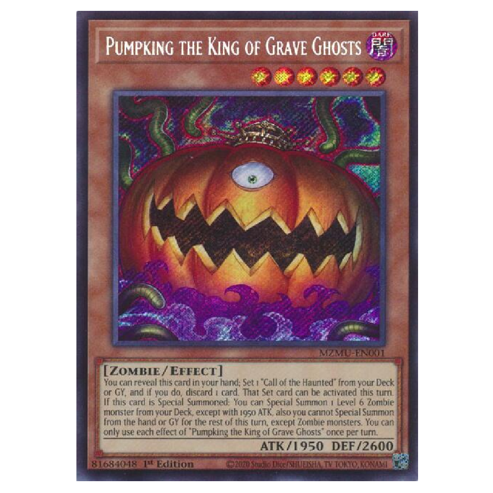 Pumpking the King of Grave Ghosts - MZMU-EN001 - Secret Rare - 1st Edition