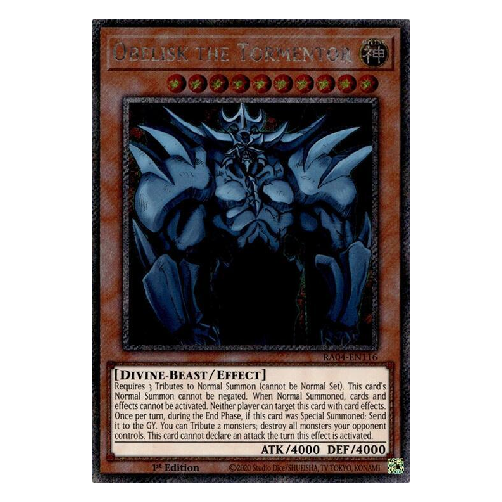 Obelisk the Tormentor - RA04-EN116 - Platinum Secret Rare - 1st Edition