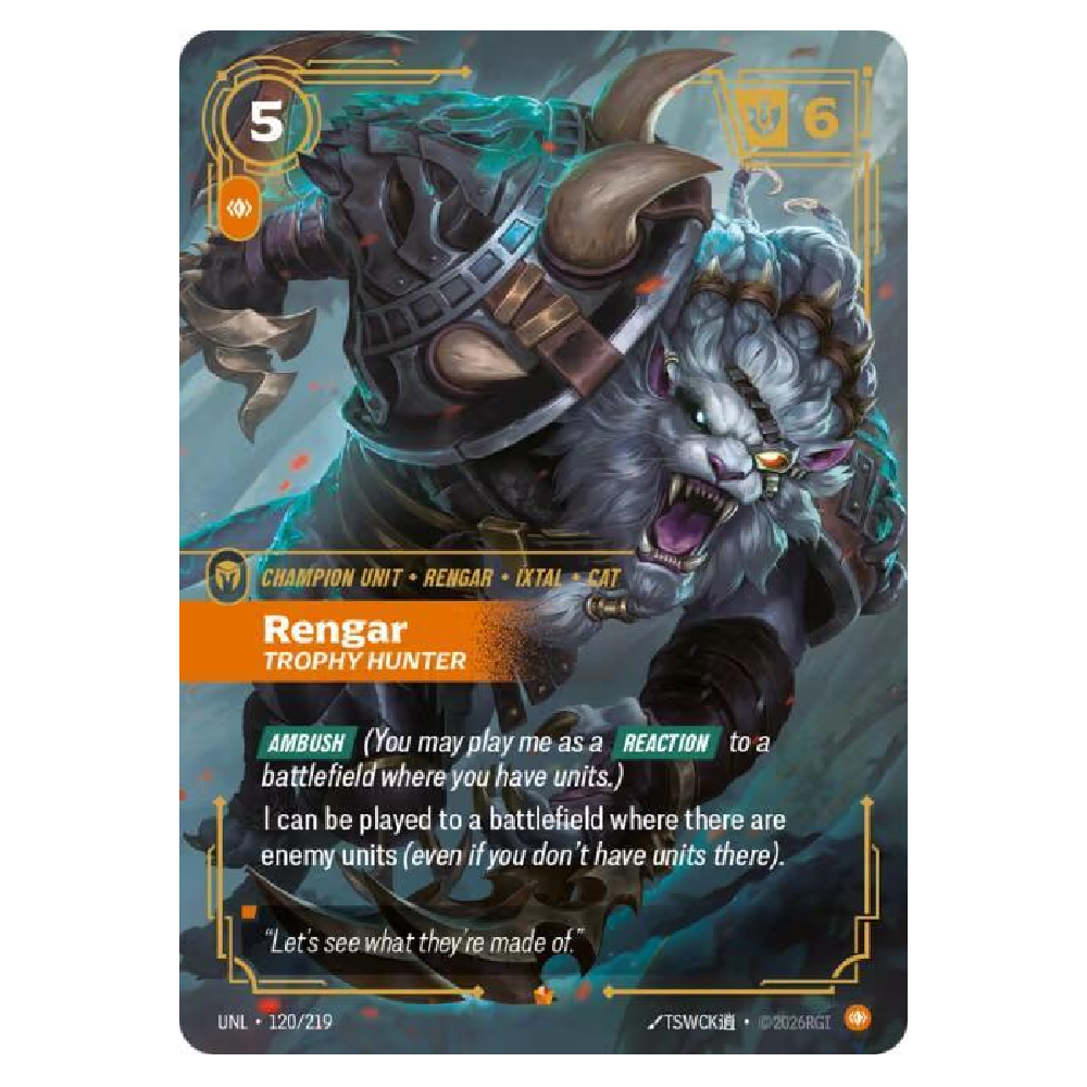 Rengar Trophy Hunter - UNL 120/219 - Epic - 1st Edition