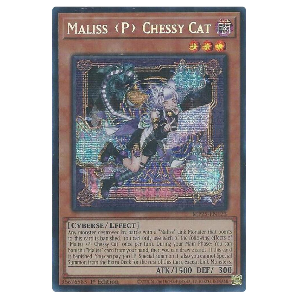 Maliss <P> Chessy Cat - MP25-EN123 - Prismatic Secret Rare - 1st Edition