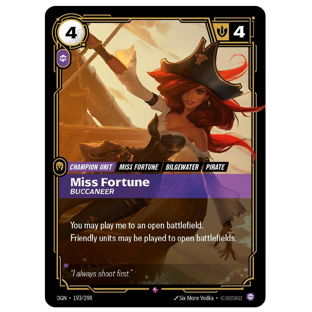 Miss Fortune buccaneer - OGN 193/298 - Rare - 1st Edition