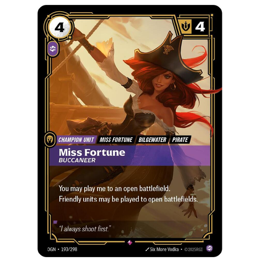 Miss Fortune buccaneer - OGN 193/298 - Rare - 1st Edition