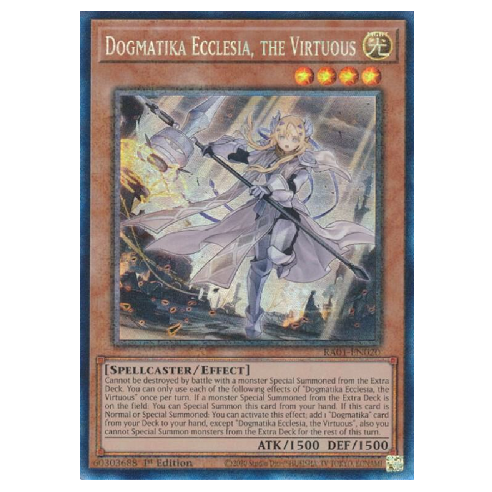 Dogmatika Ecclesia, the Virtuous - RA01-EN020 - Prismatic Collector's Rare - 1st Edition