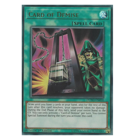 Card of Demise - DUPO-EN050 - Ultra Rare - 1st Edition