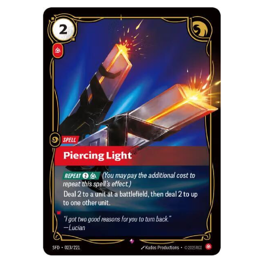 Piercing Light - SFD 023/221 - Rare - 1st Edition