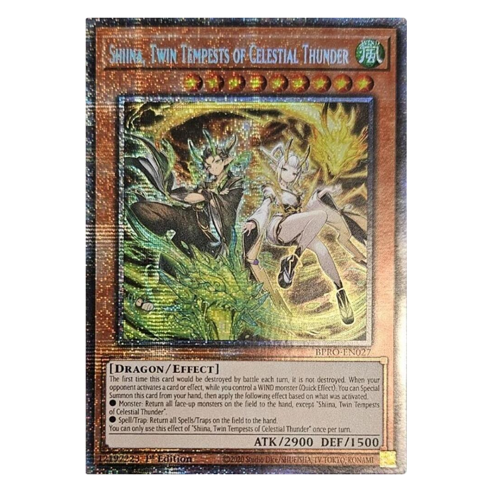 Shiina, Twin Tempests of Celestial Thunder - BPRO-EN027 - Starlight Rare - 1st Edition