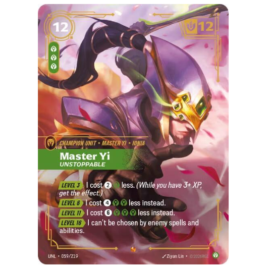 Master Yi Unstoppable - UNL 059/219 - Epic - 1st Edition